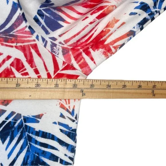 Tommy Hilfiger Red White Blue Palms Long Sleeved Pullover Sweatshirt - Picture 10 of 10